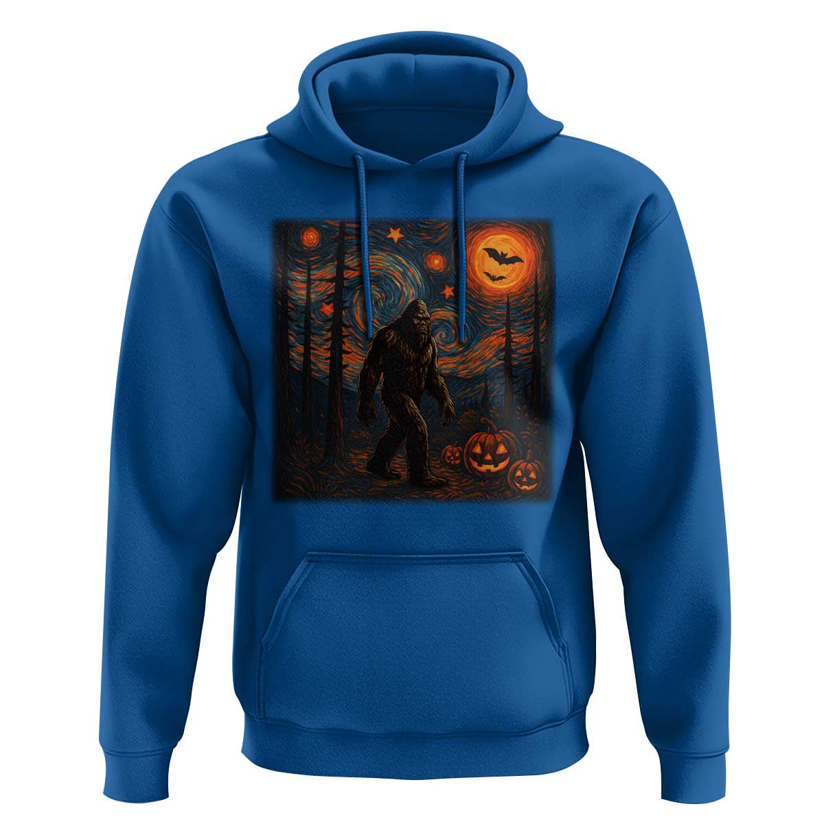 Bigfoot Starry Night Hoodie Funny Halloween Van Gogh Sasquatch Lovers - Wonder Print Shop
