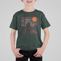 Bigfoot Starry Night T Shirt For Kid Funny Halloween Van Gogh Sasquatch Lovers - Wonder Print Shop