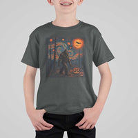 Bigfoot Starry Night T Shirt For Kid Funny Halloween Van Gogh Sasquatch Lovers - Wonder Print Shop
