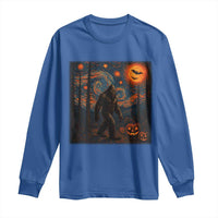 Bigfoot Starry Night Long Sleeve Shirt Funny Halloween Van Gogh Sasquatch Lovers - Wonder Print Shop