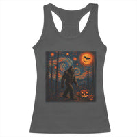 Bigfoot Starry Night Racerback Tank Top Funny Halloween Van Gogh Sasquatch Lovers - Wonder Print Shop