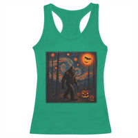 Bigfoot Starry Night Racerback Tank Top Funny Halloween Van Gogh Sasquatch Lovers - Wonder Print Shop