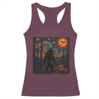 Bigfoot Starry Night Racerback Tank Top Funny Halloween Van Gogh Sasquatch Lovers - Wonder Print Shop