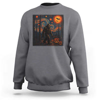 Bigfoot Starry Night Sweatshirt Funny Halloween Van Gogh Sasquatch Lovers - Wonder Print Shop