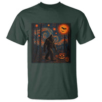Bigfoot Starry Night T Shirt Funny Halloween Van Gogh Sasquatch Lovers - Wonder Print Shop