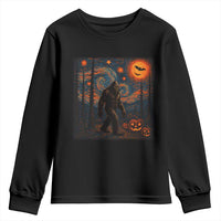 Bigfoot Starry Night Youth Sweatshirt Funny Halloween Van Gogh Sasquatch Lovers - Wonder Print Shop