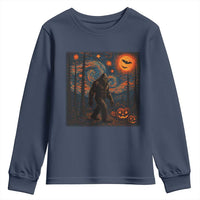 Bigfoot Starry Night Youth Sweatshirt Funny Halloween Van Gogh Sasquatch Lovers - Wonder Print Shop