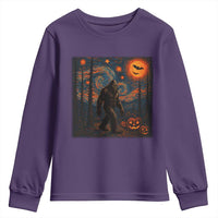 Bigfoot Starry Night Youth Sweatshirt Funny Halloween Van Gogh Sasquatch Lovers - Wonder Print Shop