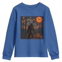 Bigfoot Starry Night Youth Sweatshirt Funny Halloween Van Gogh Sasquatch Lovers - Wonder Print Shop