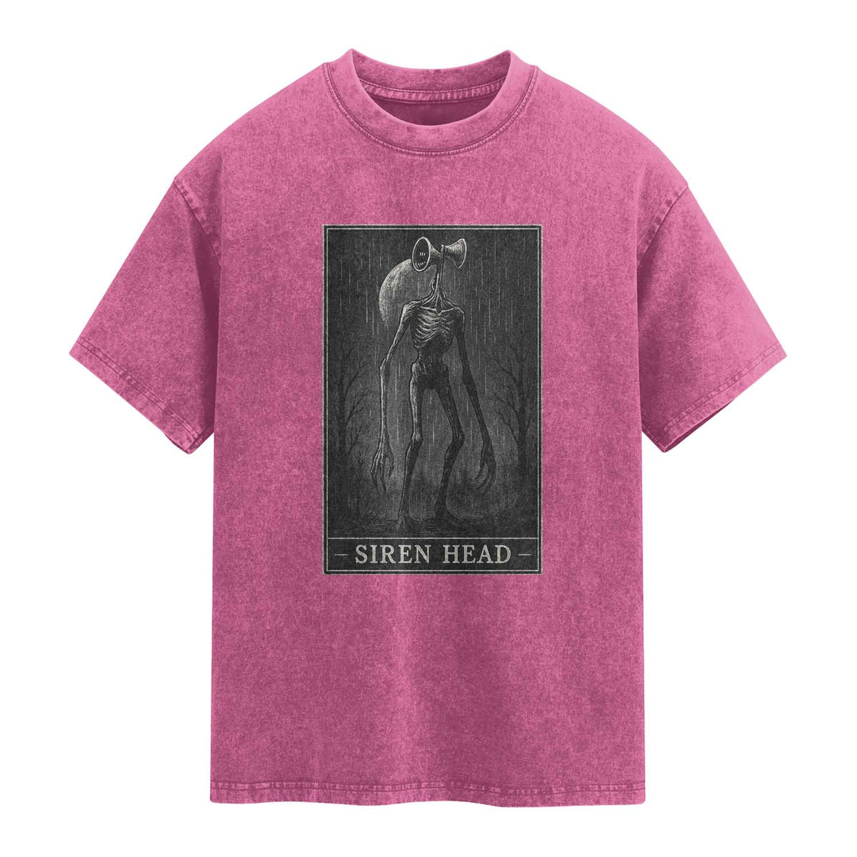 Siren Head Washed Cotton T-Shirt Tarot Card Horror American Cryptid