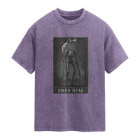 Siren Head Washed Cotton T-Shirt Tarot Card Horror American Cryptid