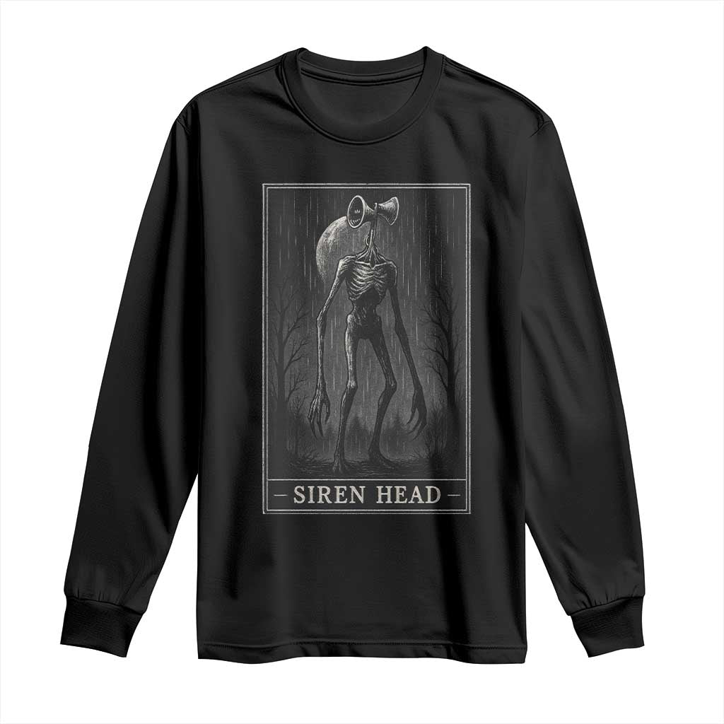 Siren Head Long Sleeve Shirt Tarot Card Horror American Cryptid - Wonder Print Shop