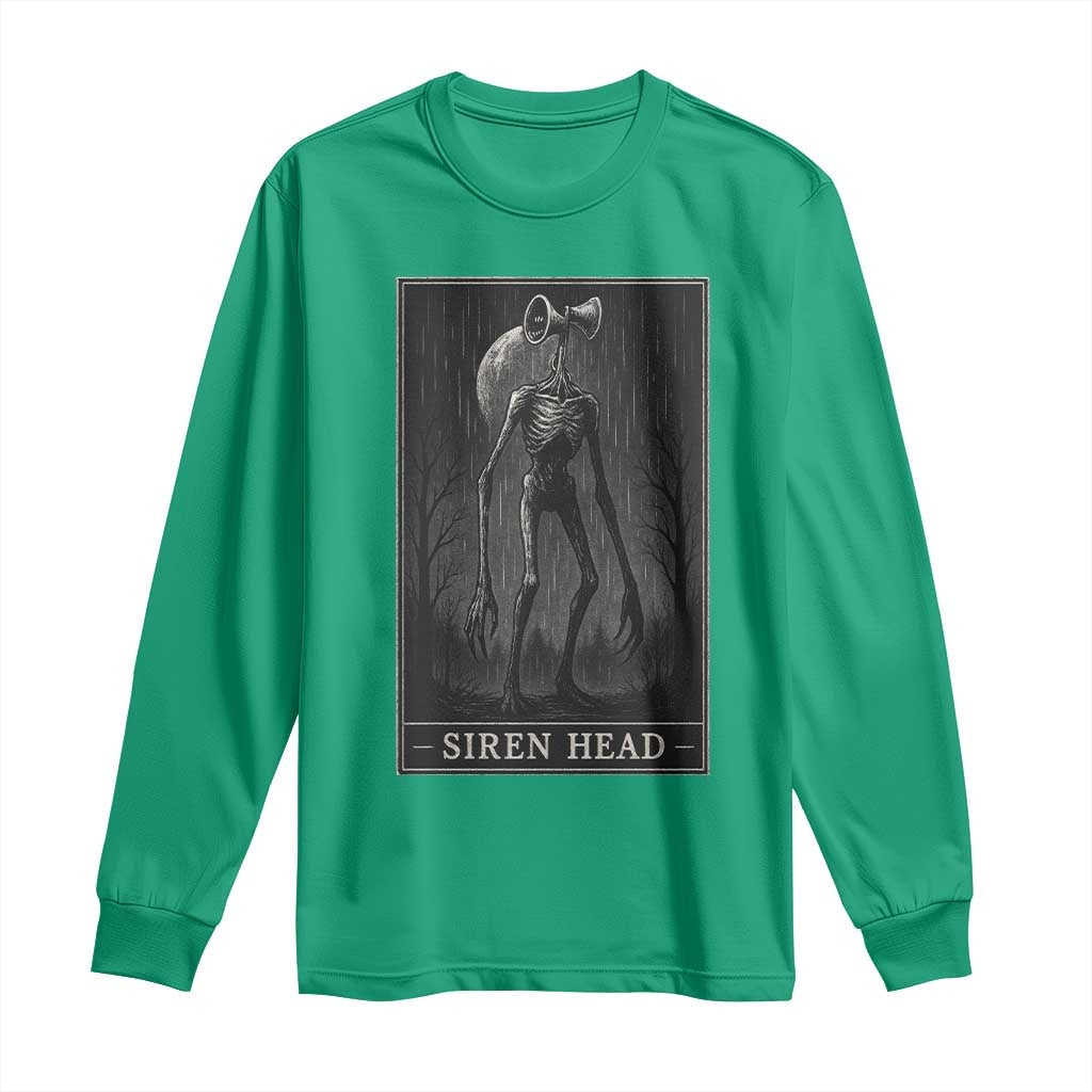 Siren Head Long Sleeve Shirt Tarot Card Horror American Cryptid - Wonder Print Shop