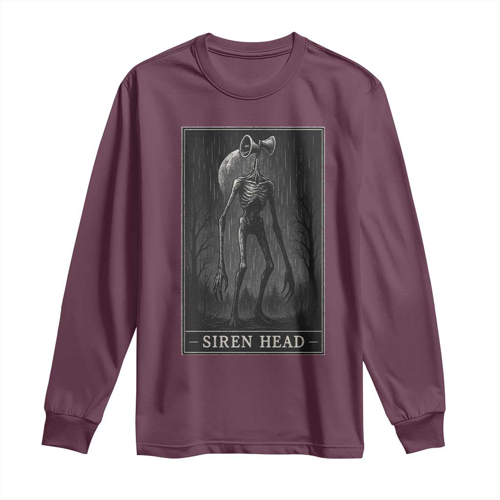 Siren Head Long Sleeve Shirt Tarot Card Horror American Cryptid - Wonder Print Shop