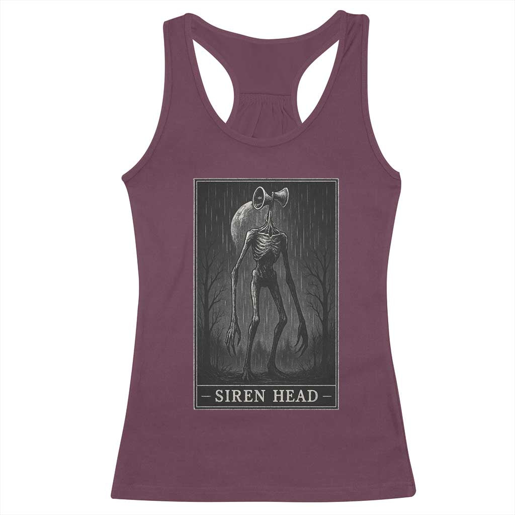 Siren Head Racerback Tank Top Tarot Card Horror American Cryptid - Wonder Print Shop