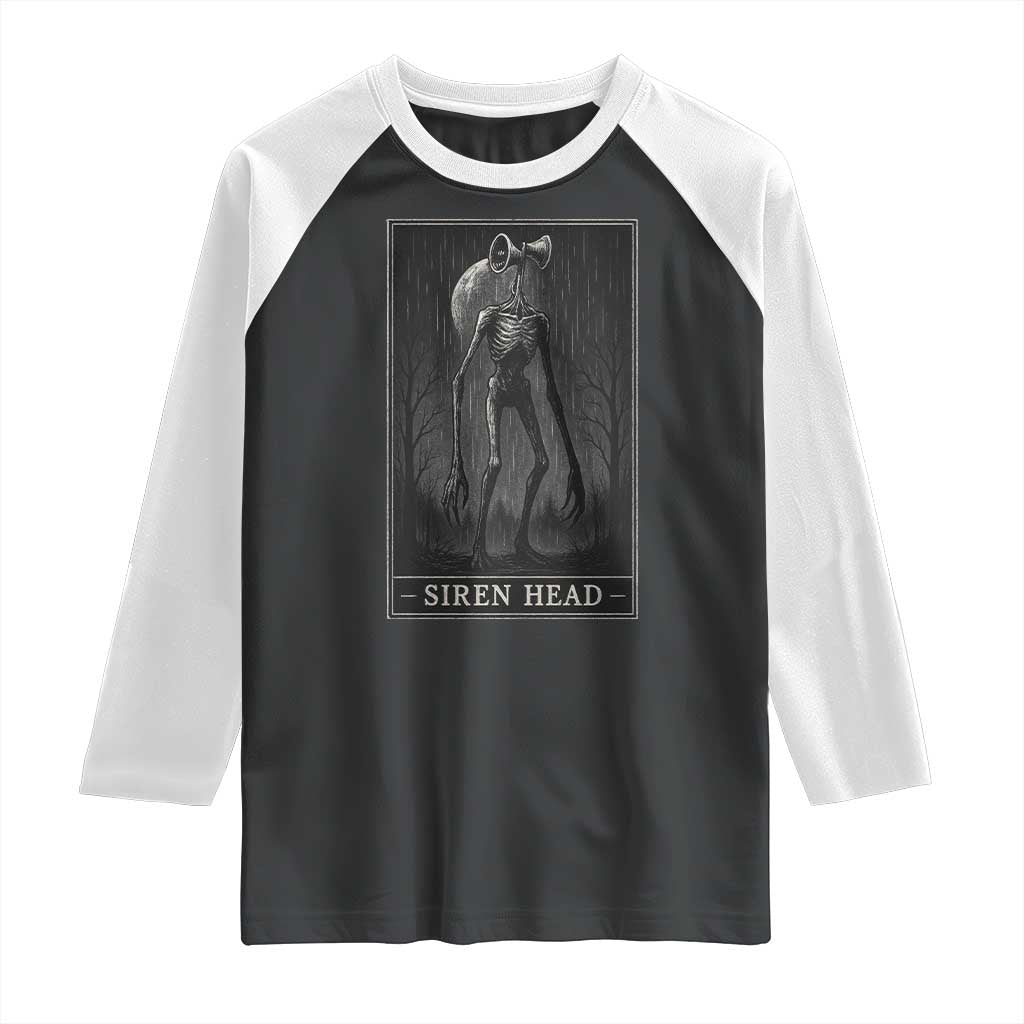 Siren Head Raglan Shirt Tarot Card Horror American Cryptid - Wonder Print Shop