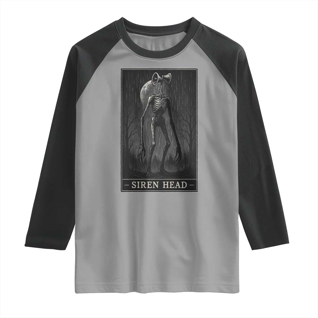 Siren Head Raglan Shirt Tarot Card Horror American Cryptid - Wonder Print Shop