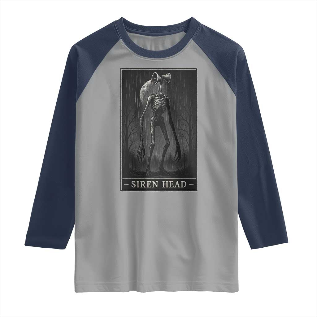 Siren Head Raglan Shirt Tarot Card Horror American Cryptid - Wonder Print Shop
