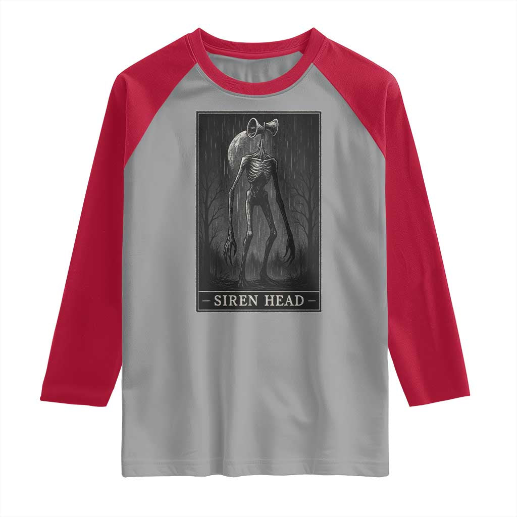 Siren Head Raglan Shirt Tarot Card Horror American Cryptid - Wonder Print Shop