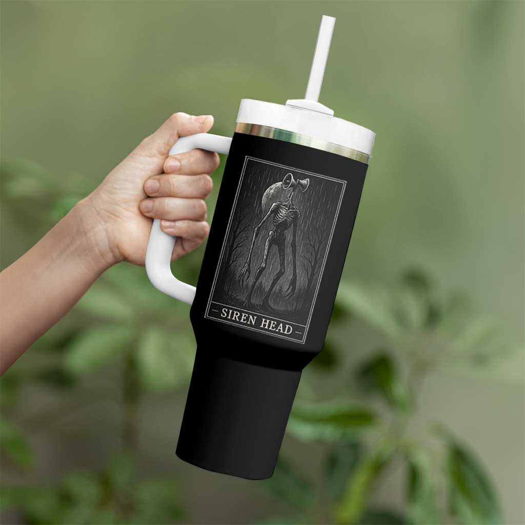 Siren Head Tumbler With Handle Tarot Card Horror American Cryptid - Wonder Print Shop