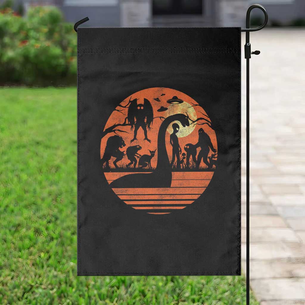 Cryptid Monsters Garden Flag Bigfoot Loch Ness Monster Mothman Aliens Weirdcore Folk Horror