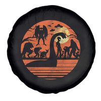 Cryptid Monsters Spare Tire Cover Bigfoot Loch Ness Monster Mothman Aliens Weirdcore Folk Horror