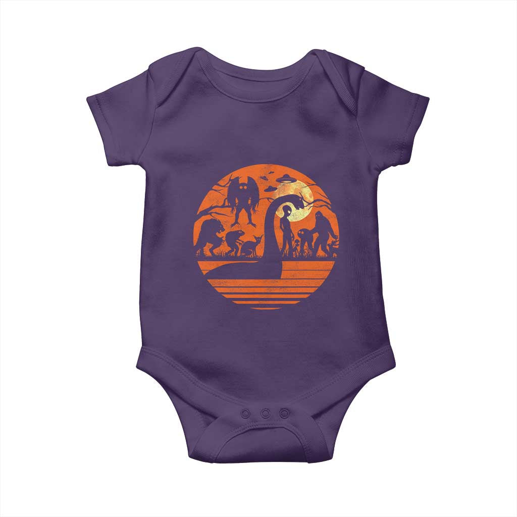 Cryptid Monsters Baby Onesie Bigfoot Loch Ness Monster Mothman Aliens Weirdcore Folk Horror
