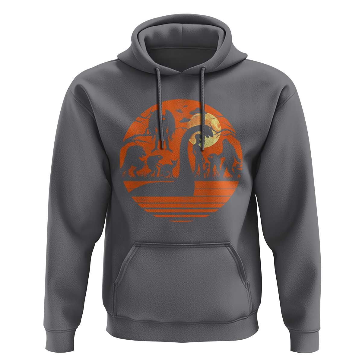 Cryptid Monsters Hoodie Bigfoot Loch Ness Monster Mothman Aliens Weirdcore Folk Horror