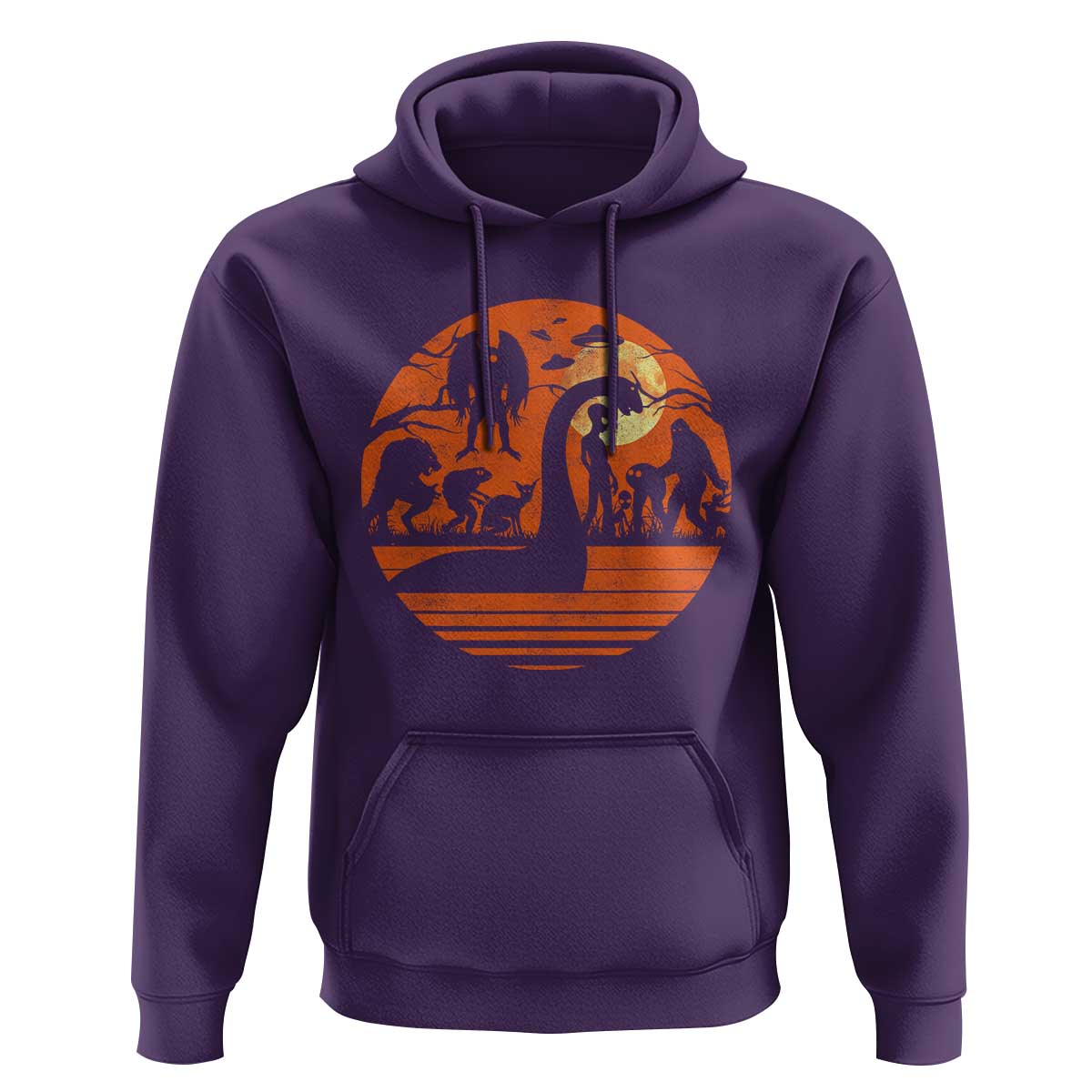 Cryptid Monsters Hoodie Bigfoot Loch Ness Monster Mothman Aliens Weirdcore Folk Horror