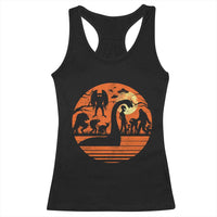 Cryptid Monsters Racerback Tank Top Bigfoot Loch Ness Monster Mothman Aliens Weirdcore Folk Horror