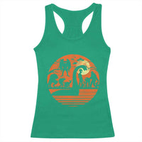 Cryptid Monsters Racerback Tank Top Bigfoot Loch Ness Monster Mothman Aliens Weirdcore Folk Horror