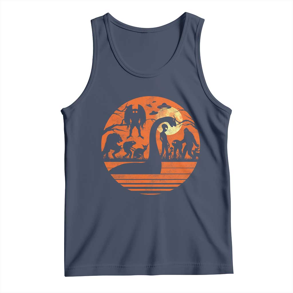 Cryptid Monsters Tank Top Bigfoot Loch Ness Monster Mothman Aliens Weirdcore Folk Horror