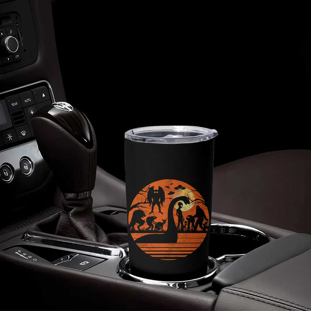 Cryptid Monsters Tumbler Cup Bigfoot Loch Ness Monster Mothman Aliens Weirdcore Folk Horror