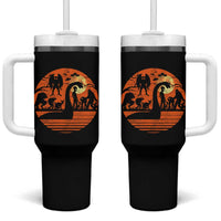 Cryptid Monsters Tumbler With Handle Bigfoot Loch Ness Monster Mothman Aliens Weirdcore Folk Horror