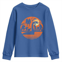 Cryptid Monsters Youth Sweatshirt Bigfoot Loch Ness Monster Mothman Aliens Weirdcore Folk Horror