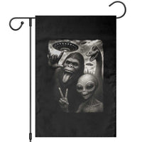 Bigfoot Alien Loch Ness Monster Garden Flag Funny Cryptid UFO Selfie Sasquatch Rock On - Wonder Print Shop
