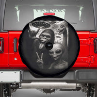 Bigfoot Alien Loch Ness Monster Spare Tire Cover Funny Cryptid UFO Selfie Sasquatch Rock On - Wonder Print Shop