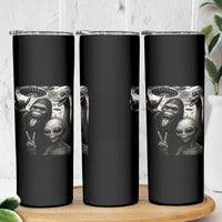 Bigfoot Alien Loch Ness Monster Skinny Tumbler Funny Cryptid UFO Selfie Sasquatch Rock On - Wonder Print Shop