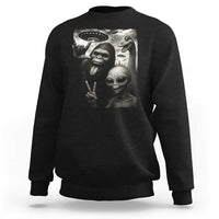 Bigfoot Alien Loch Ness Monster Sweatshirt Funny Cryptid UFO Selfie Sasquatch Rock On - Wonder Print Shop