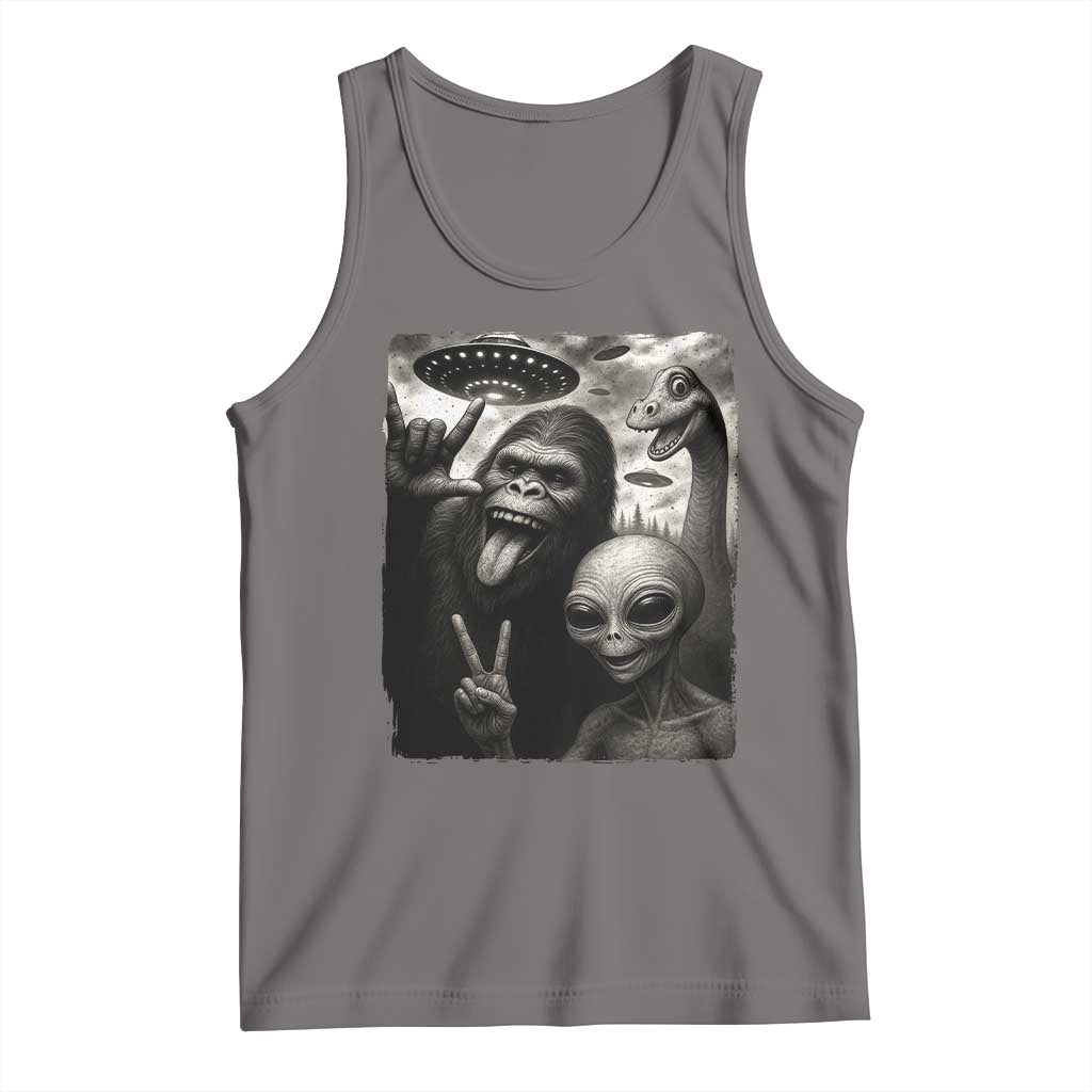 Bigfoot Alien Loch Ness Monster Tank Top Funny Cryptid UFO Selfie Sasquatch Rock On - Wonder Print Shop