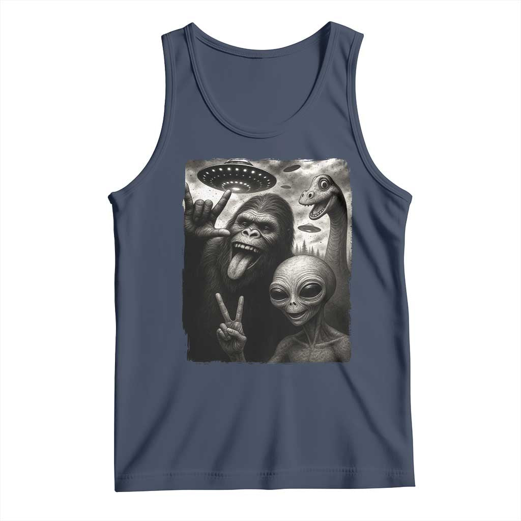 Bigfoot Alien Loch Ness Monster Tank Top Funny Cryptid UFO Selfie Sasquatch Rock On - Wonder Print Shop