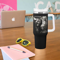Bigfoot Alien Loch Ness Monster Tumbler With Handle Funny Cryptid UFO Selfie Sasquatch Rock On - Wonder Print Shop