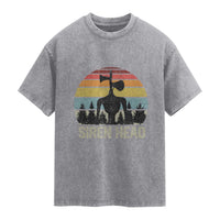 Siren Head Washed Cotton T-Shirt Retro American Cryptid