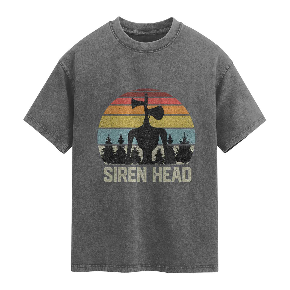 Siren Head Washed Cotton T-Shirt Retro American Cryptid