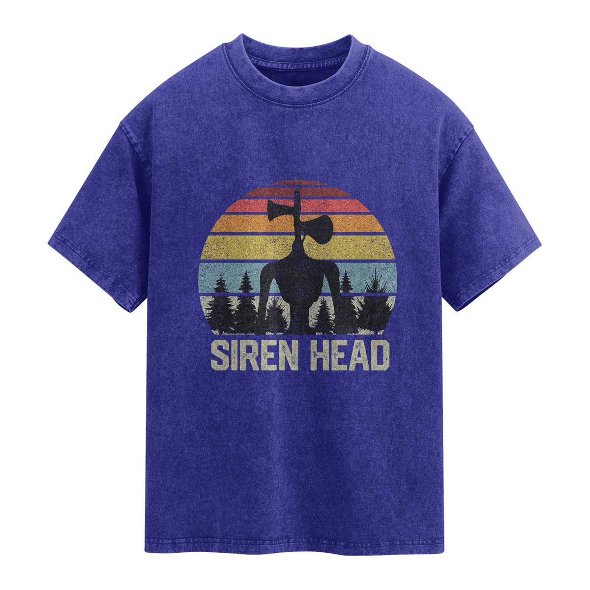Siren Head Washed Cotton T-Shirt Retro American Cryptid