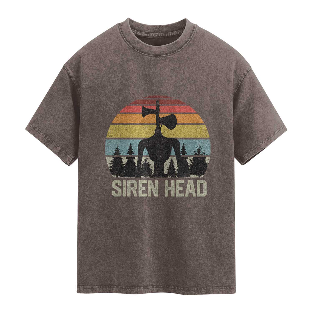 Siren Head Washed Cotton T-Shirt Retro American Cryptid