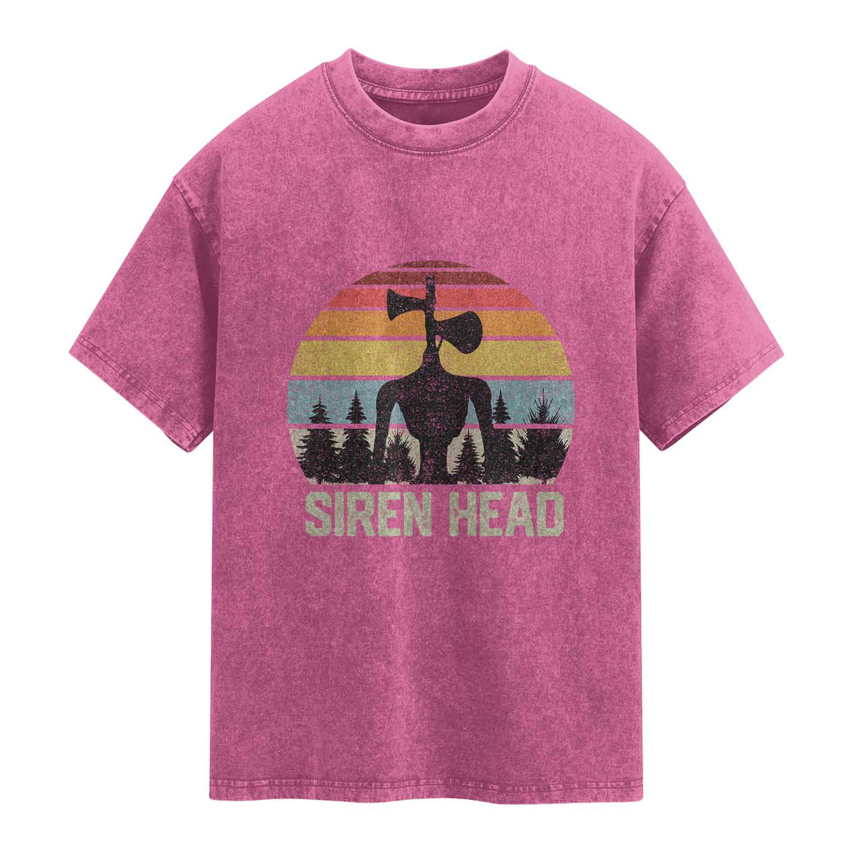 Siren Head Washed Cotton T-Shirt Retro American Cryptid