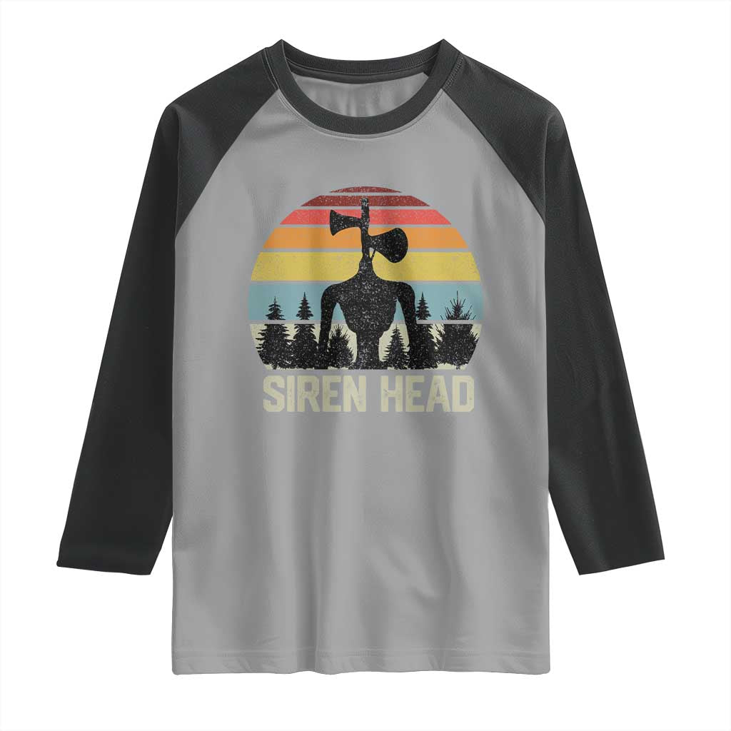 Siren Head Raglan Shirt Retro American Cryptid - Wonder Print Shop