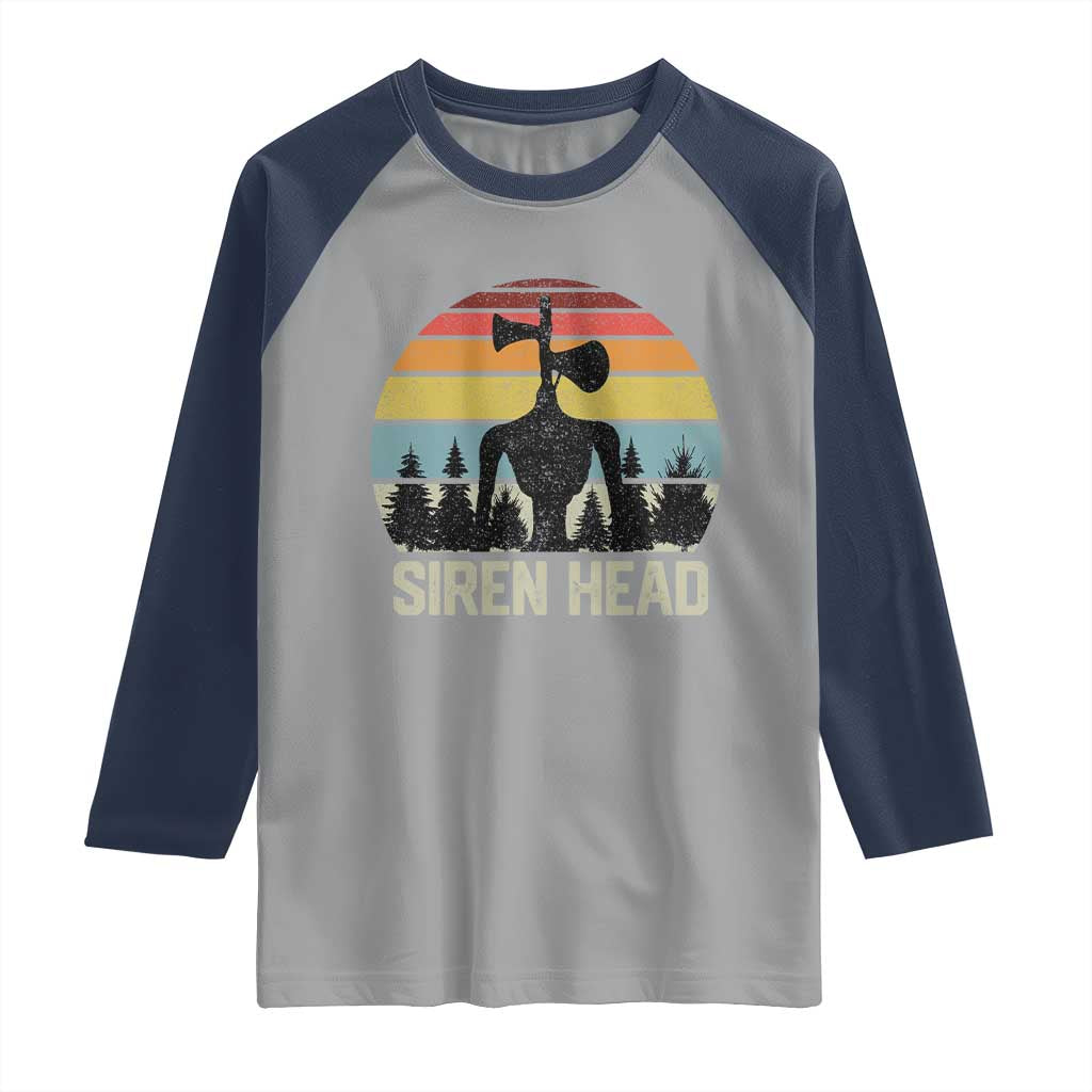 Siren Head Raglan Shirt Retro American Cryptid - Wonder Print Shop