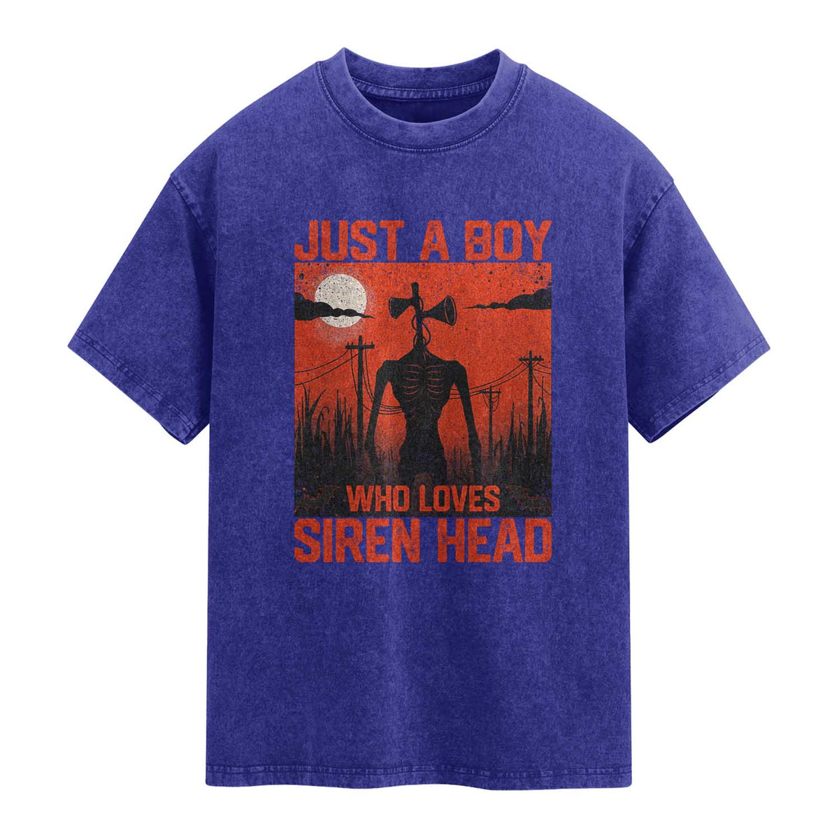 Siren Head Washed Cotton T-Shirt American Cryptid Lovers Boy